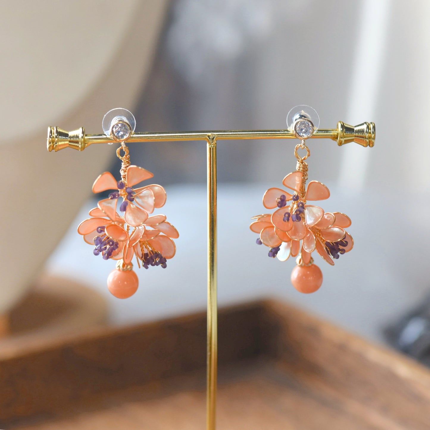 Apricot Fleur Earrings