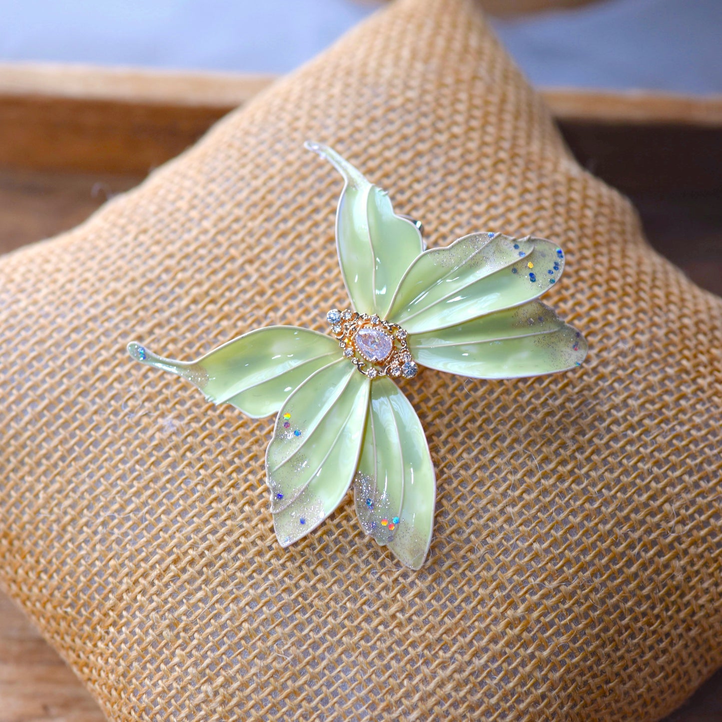 Pistachio Butterfly Hair Clip