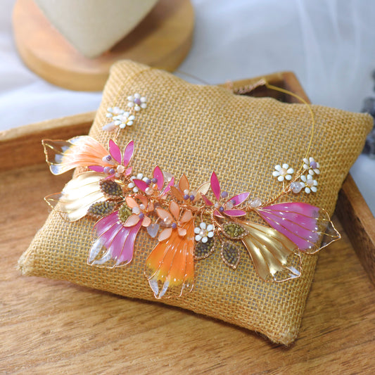 Catriona Necklace in Pink & Orange