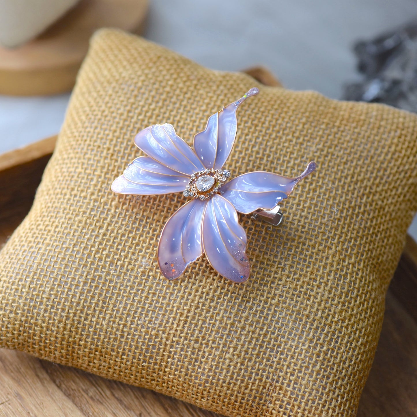 Lavender Butterfly Hair Clip