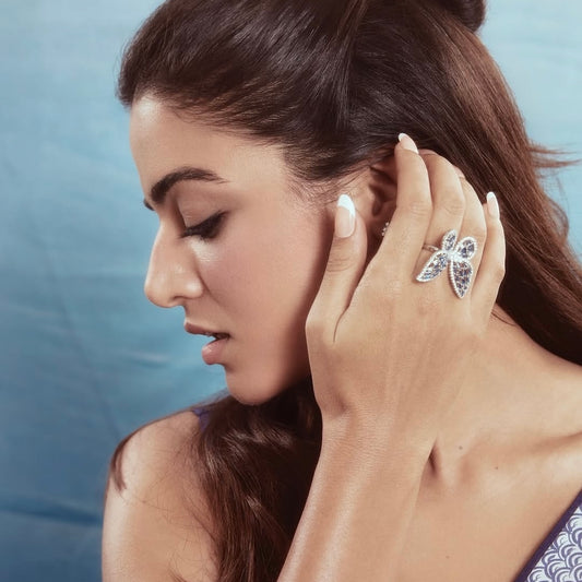Actress Wamiqa Gabbi wearing the Butterfly Ring II
