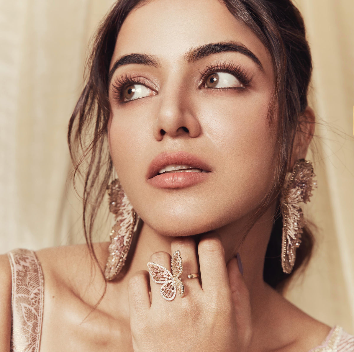 Actress Wamiqa Gabbi wearing the Butterfly Ring
